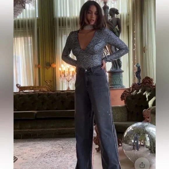 12th Tribe Dana Silver Bodysuit NWOT - Picture 3 of 9